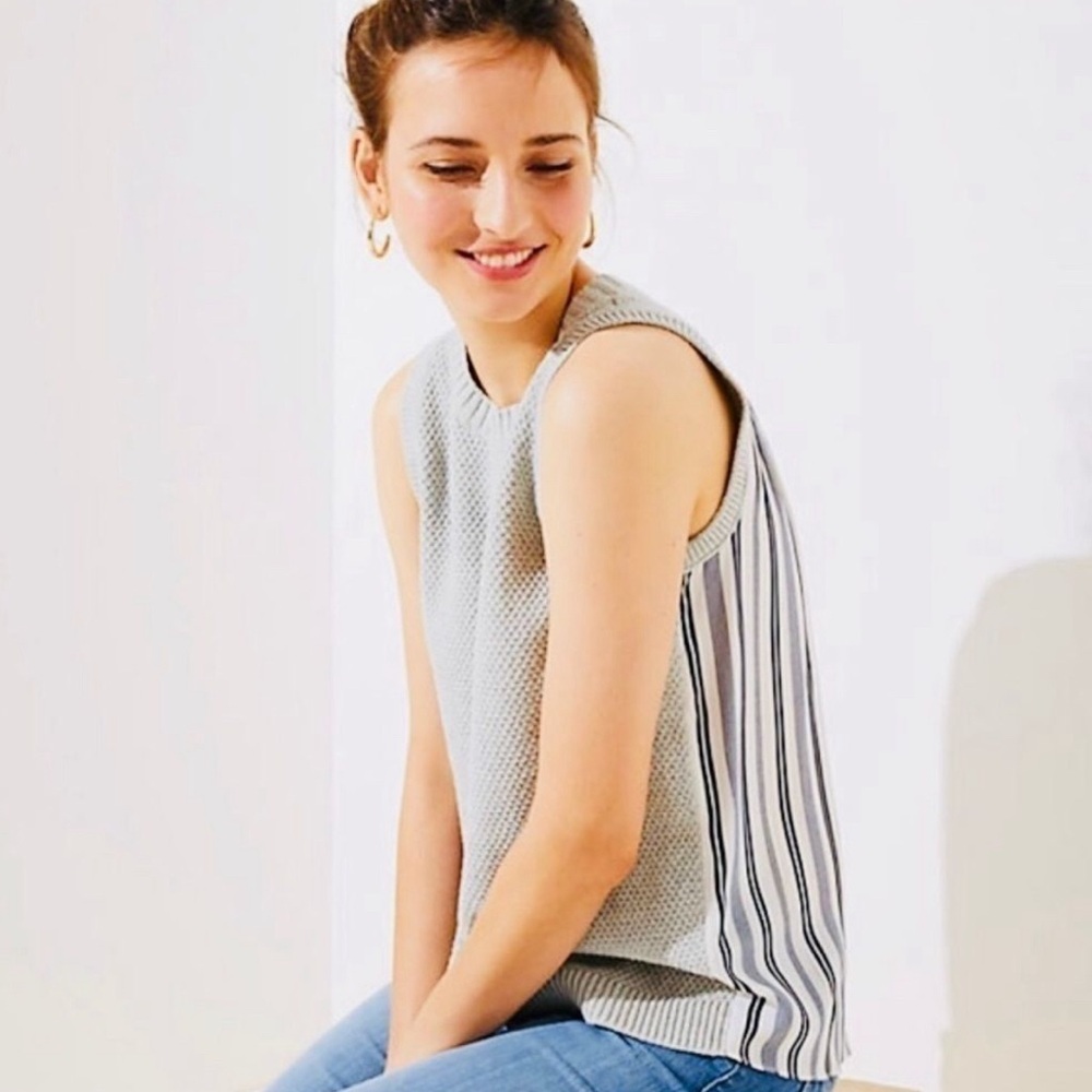loft mixed media sweater top